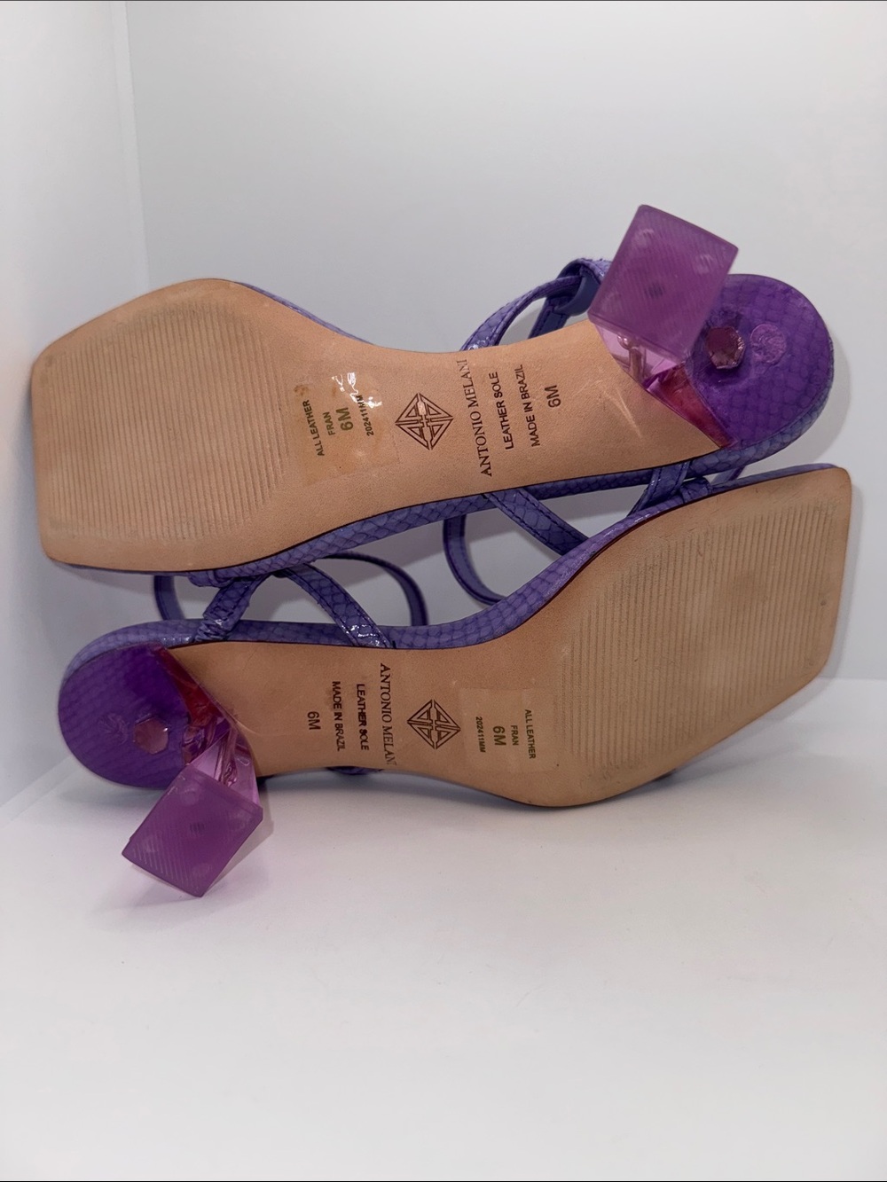 Antonio Melani Fran Embossed Leather Heels Strappy Dress Sandals Women’s 6 - Picture 10 of 11